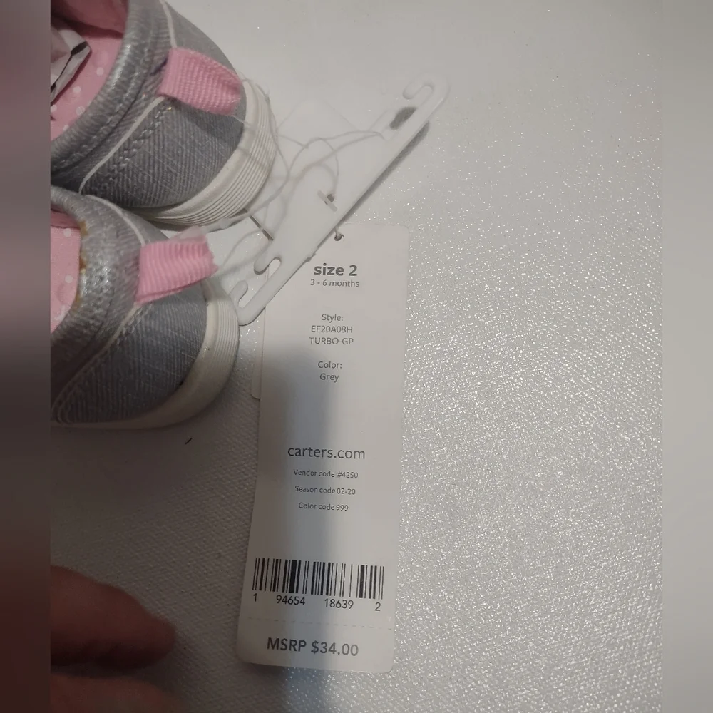 Carter's Silver Baby Shoes with Bow